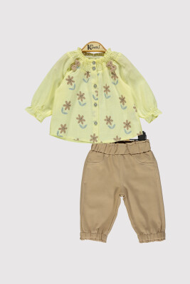 Baby Girl Daisy Shirt Set 6-18M Kumru Bebe 1075-4204 Yellow