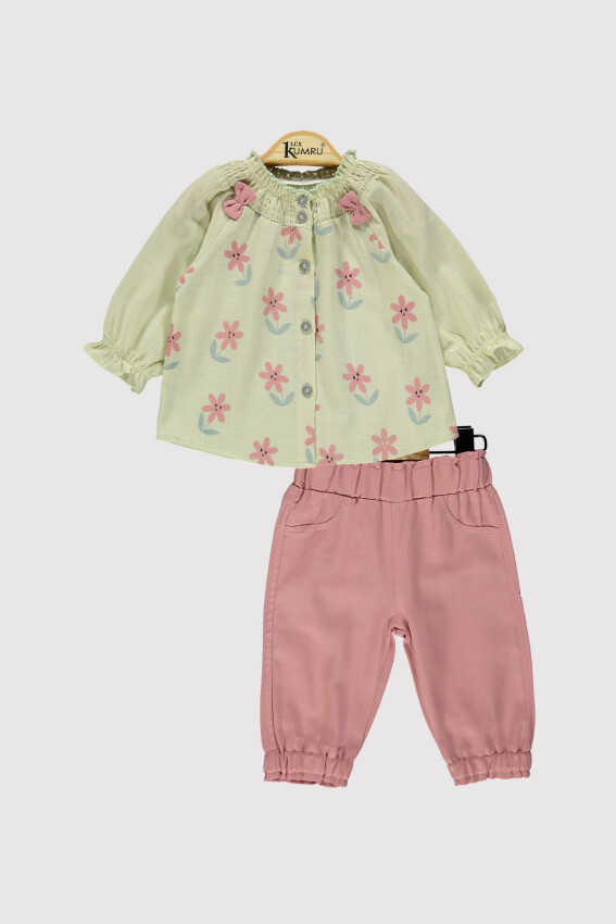 Baby Girl Daisy Shirt Set 6-18M Kumru Bebe 1075-4204 - 5