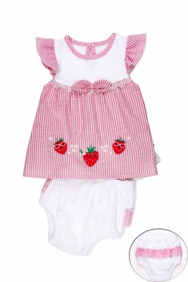 Baby Girl Dress with Strawberry 6-24M Kidexs 1026-65057 Fuschia