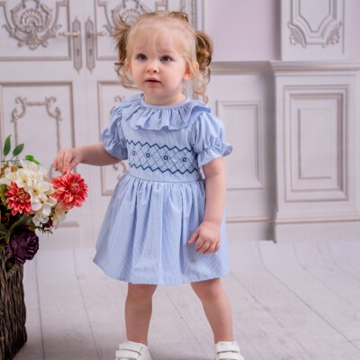 Baby Girl Dress with Striped 6-18M KidsRoom 1031-5427 Blue