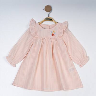 Baby Girl Embroidered Dress 6-24M Timo 1018-TK5DÜ042257421 Blanced Almond