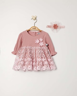 Baby Girl Floral Dress 0-12M Miniborn 2019-3521 Blanced Almond