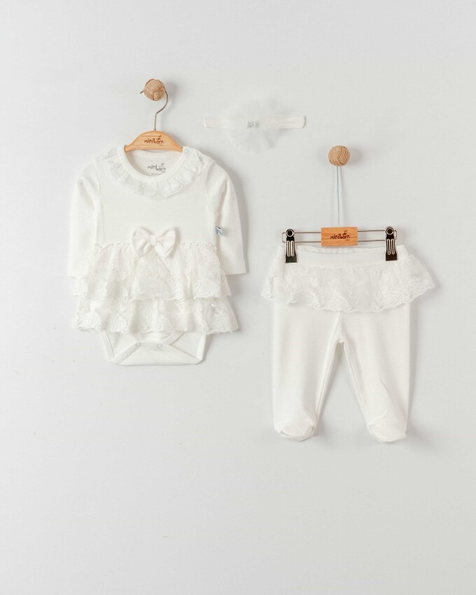 Baby Girl Jasmine 3 Piece Set 0-6M Miniborn 2019-7027 - 2