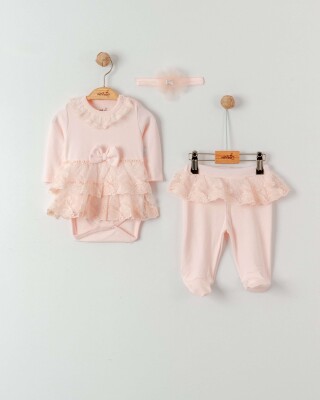 Baby Girl Jasmine 3 Piece Set 0-6M Miniborn 2019-7027 - 3