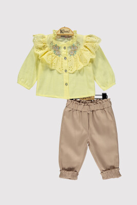 Baby Girl Lace Embroidered Set 6-18M Kumru Bebe 1075-4232 Yellow