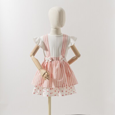 Baby Girl Overalls with Striped 6-18M Wecan 1022-22003 Киноварь