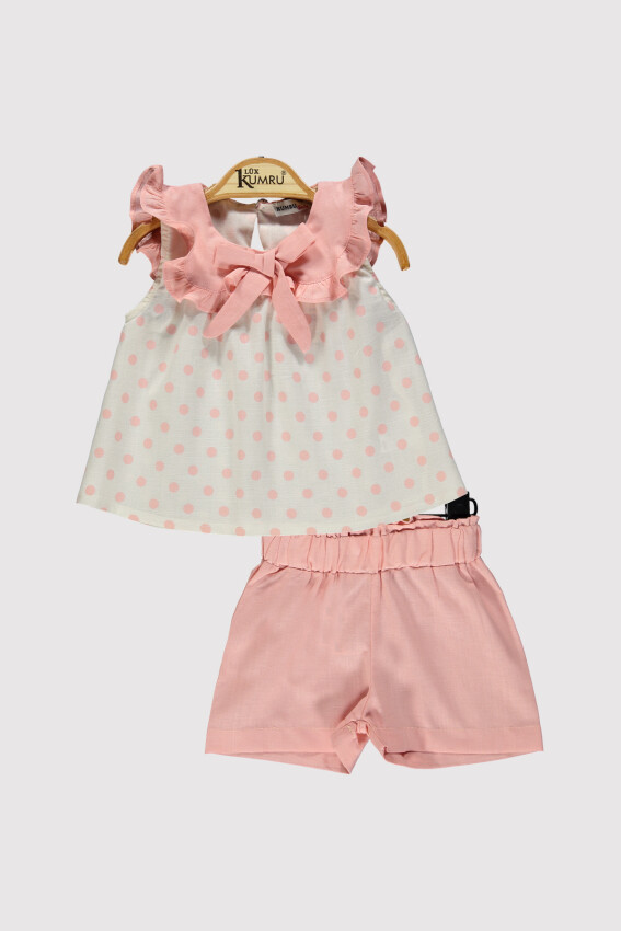 Baby Girl Printed Bow Set 6-18M Kumru Bebe 1075-4389 - 2