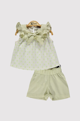 Baby Girl Printed Bow Set 6-18M Kumru Bebe 1075-4389 Mint Green 