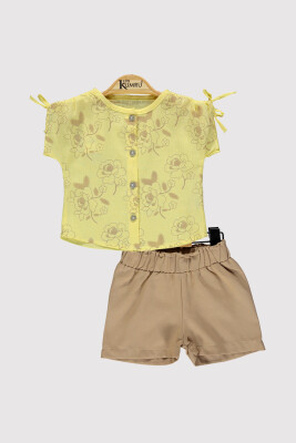 Baby Girl Rose Printed Shirt 6-18M Kumru Bebe 1075-4211 Yellow