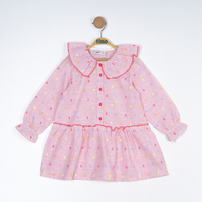 Baby Girl Ruffle Collar Dress 6-24M Timo 1018-TK5DÜ042257551 Pink