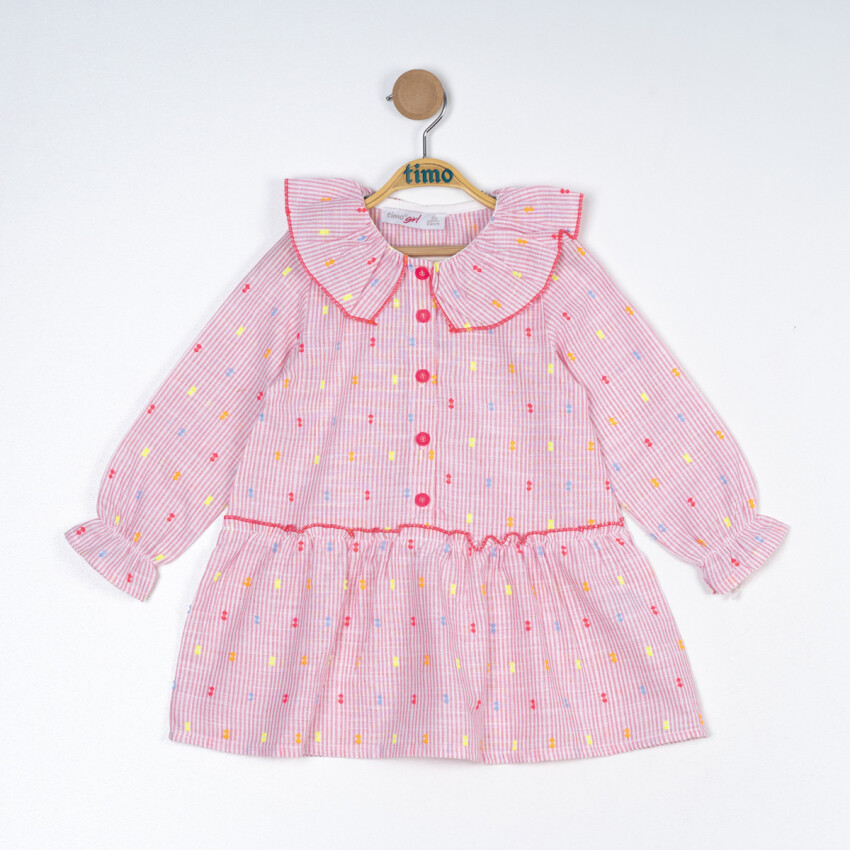 Baby Girl Ruffle Collar Dress 6-24M Timo 1018-TK5DÜ042257551 - 1