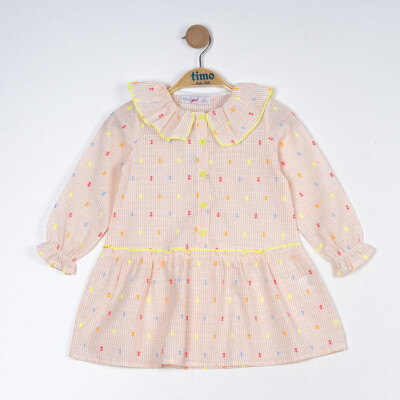 Baby Girl Ruffle Collar Dress 6-24M Timo 1018-TK5DÜ042257551 Light Salmon