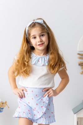 Baby Girl Ruffle Collar T-Shirt 3-24M Mininio 2062-251M2LBT52 - Mininio