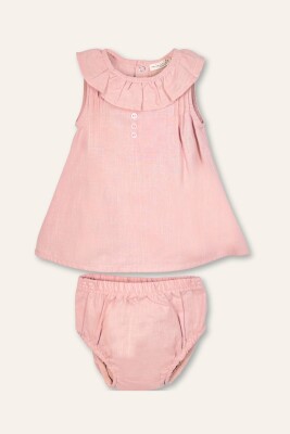 Baby Girl Ruffle Collared Baggy Dress 6-48M Mininio 2062-251M2LBT34 - Mininio