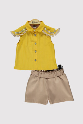 Baby Girl Shoulder Embroidered Set 6-18M Kumru Bebe 1075-4259 Mustard