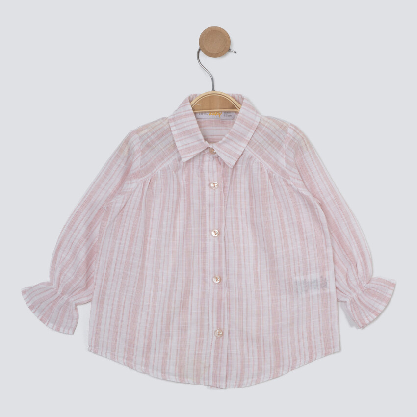 Baby Girl Striped Balloon Sleeve Shirt 6-24M Timo 1018-TK5DÜ042242811 - 2