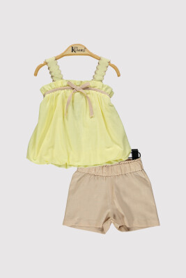 Baby Girl Suspender Embroidered Set 6-18M Kumru Bebe 1075-4390 Yellow