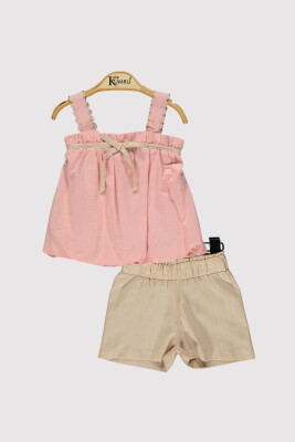 Baby Girl Suspender Embroidered Set 6-18M Kumru Bebe 1075-4390 Salmon Color 