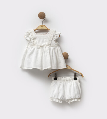 Baby Girl Two Piece Set 6-18M Cassiope 2061-472872 Ecru