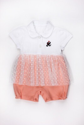 Baby Rompers with Tulle 3-12M Kidexs 1026-60114 Salmon Color 