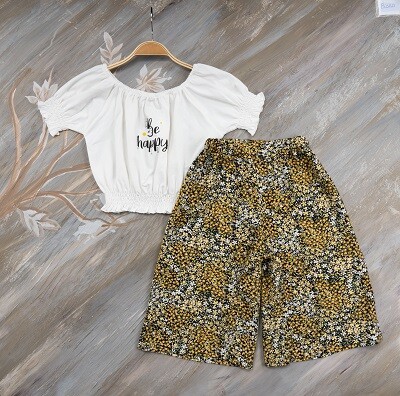 Be Happy Girl Capri Set 7-10Y Büşra Bebe 1016-221073 Жёлтый 