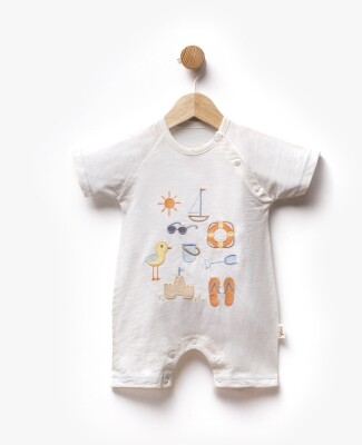 Beach Symbols Embroidered Short Sleeve Jumpsuit 3-9M Flexi Baby 2063-236582 - Flexi Baby (1)