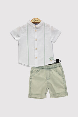 Bear Embroidered Shirt Set 6-18 M Kumru Bebe 1075-4367 White