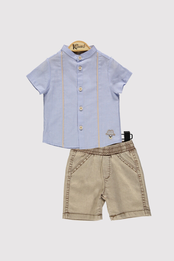 Bear Embroidered Shirt Set 6-18 M Kumru Bebe 1075-4367 - 2