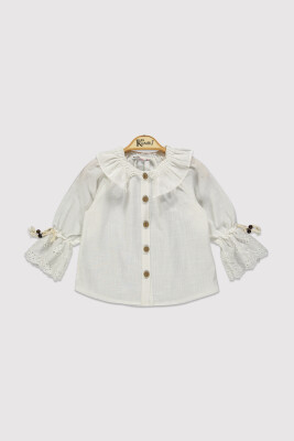 Bow Sleeve Shirt 10-13Y Kumru Bebe 1075-4236 Ecru