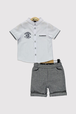 Boy Champion Embroidered Shirt Set 2-5Y Kumru Bebe 1075-4299 White