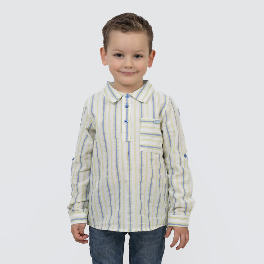 Boy Half Plaid Shirt 6-9Y Timo 1018-TE5DÜ012257883 - 1