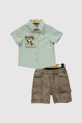 Boy Printed Suit 2-5Y Kumru Bebe 1075-4279 Mint Green 