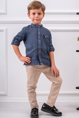 Boy Shirt Set with Pant 5-8Y Lemon 1015-9707 - Lemon