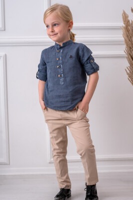 Boy Shirt Set With Pants 1-4Y Lemon 1015-9696 - Lemon