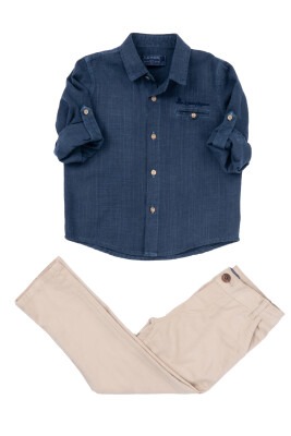 Boy Shirt Set With Pants 1-4Y Lemon 1015-9702 Темно-синий