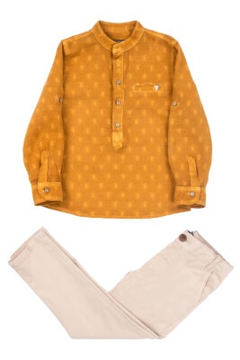 Boy Shirt Set With Pants 1-4Y Lemon 1015-9730 Mustard