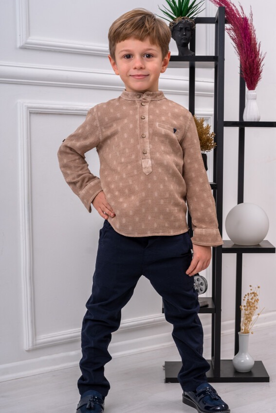 Boy Shirt Set With Pants 5-8Y Lemon 1015-9731 - 1