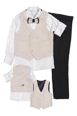 Boy Sport Smokin Set with 6 Button Vest 1-4Y Messy 1037-5703 Бежевый 