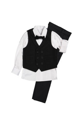 Boy Sport Smokin Set with 6 Button Vest 1-4Y Messy 1037-5703 Black