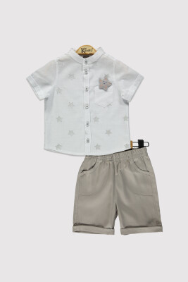 Boy Star Printed Set 2-5Y Kumru Bebe 1075-4282 White