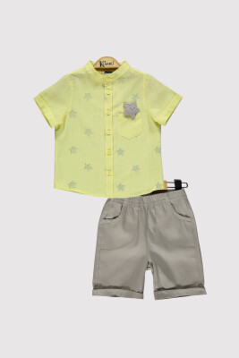 Boy Star Printed Set 2-5Y Kumru Bebe 1075-4282 Yellow