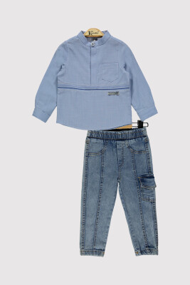 Boy Striped Denim Set 2-5Y Kumru Bebe 1075-4278 Indigo