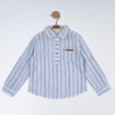 Boy Striped Shirt 6-9Y Timo 1018-TE5DÜ012257653 Navy 