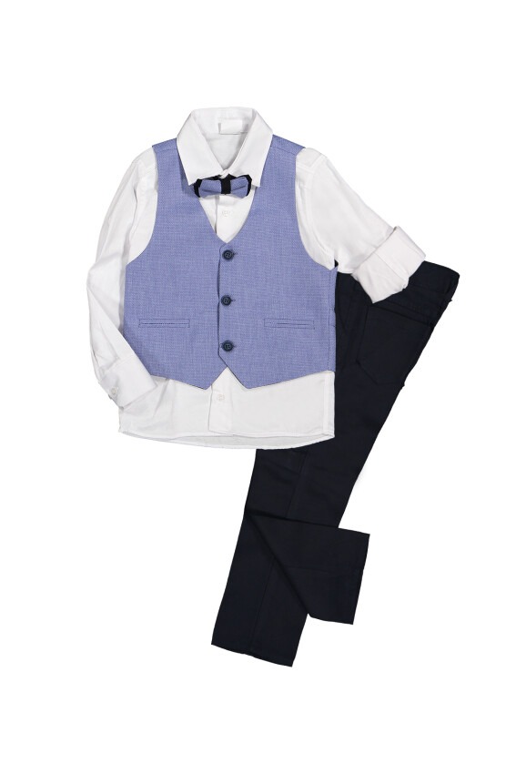 Boy Suit Set with 3 Button Vest 9-12Y Terry 1036-5502-1 - 1