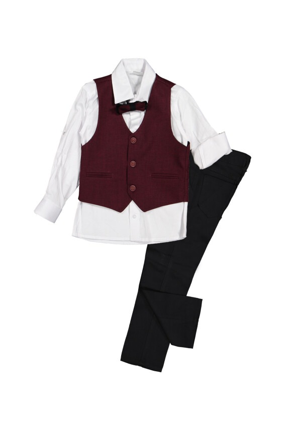 Boy Suit Set with 3 Button Vest 9-12Y Terry 1036-5502-1 - 2