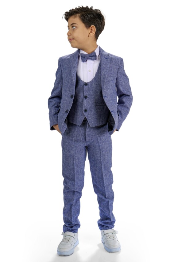 Boy Suit Set with Cationic Vest and Jacket 5-8Y Terry 1036-5640-1 - 3