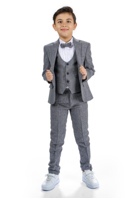 Boy Suit Set with Cationic Vest and Jacket 9-12Y 1036-5641-1 Чёрный 