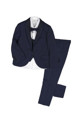 Boy Suit Set with Silvery Collar 1-4Y Carinos 1035-5973 Saxe