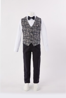 Boy Suit with Knitted Vest Lemon 1015-9567 - 1