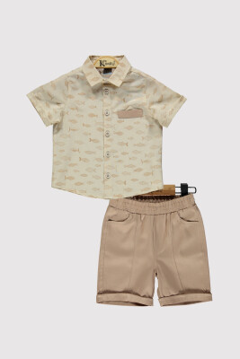 Boys Fish Shorts Set 2-5Y Kumru Bebe 1075-4292 Beige